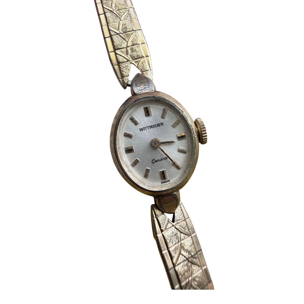 Wittnauer Geneve Watch Women OS Gold Good Vintage 10K RGP Swiss Cocktail Oval